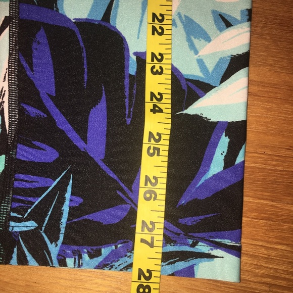 CALVIN KLEIN Performance Palm Leaf Leggings in blue and teal hues. Size Medium. - Picture 12 of 16